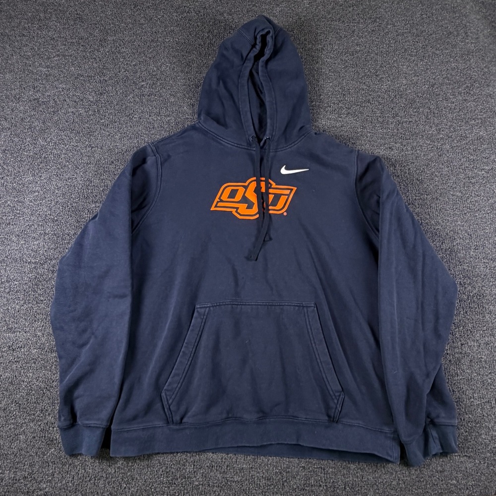 Oklahoma State Nike Hoodie Mens L Navy Blue NCAA Football 384089-00A OSU